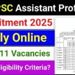 Bihar BPSC Assistant Professor Recruitment 2025