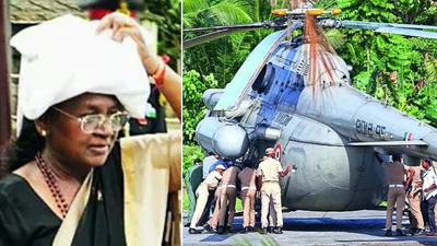 President Murmu lands in Kerala, her chopper gets stuck on helipad | India News