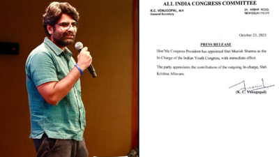 ‘A new chapter begins’: Manish Sharma takes charge of Indian Youth Congress; party lauds Allavaru’s role | India News