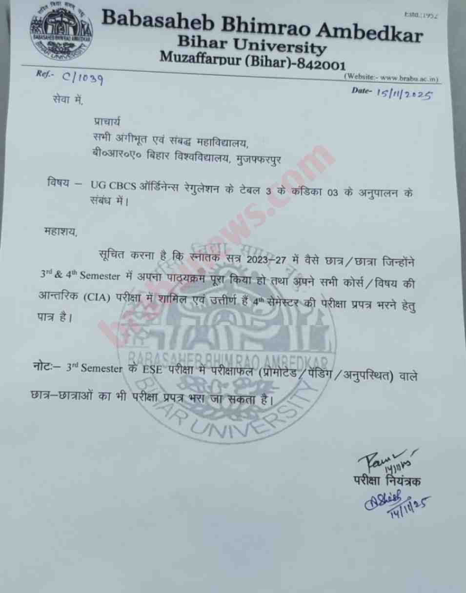 स्नातक 4th Semester परीक्षा फॉर्म के नियम बदले? जानें पूरा मामला