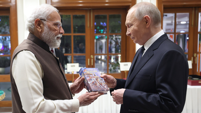Putin in India: PM Modi gifts Russian edition of Bhagwat Gita to President; bilateral talks today | India News