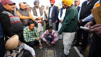 Punjab CM Bhagwant Mann conducts surprise inspection of road work; orders action against contractors over irregularities | India News