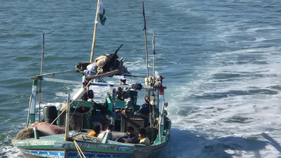 ICG detains 11 Pakistani fishermen: Vessel caught operating illegally near Gujarat; probe under way | India News