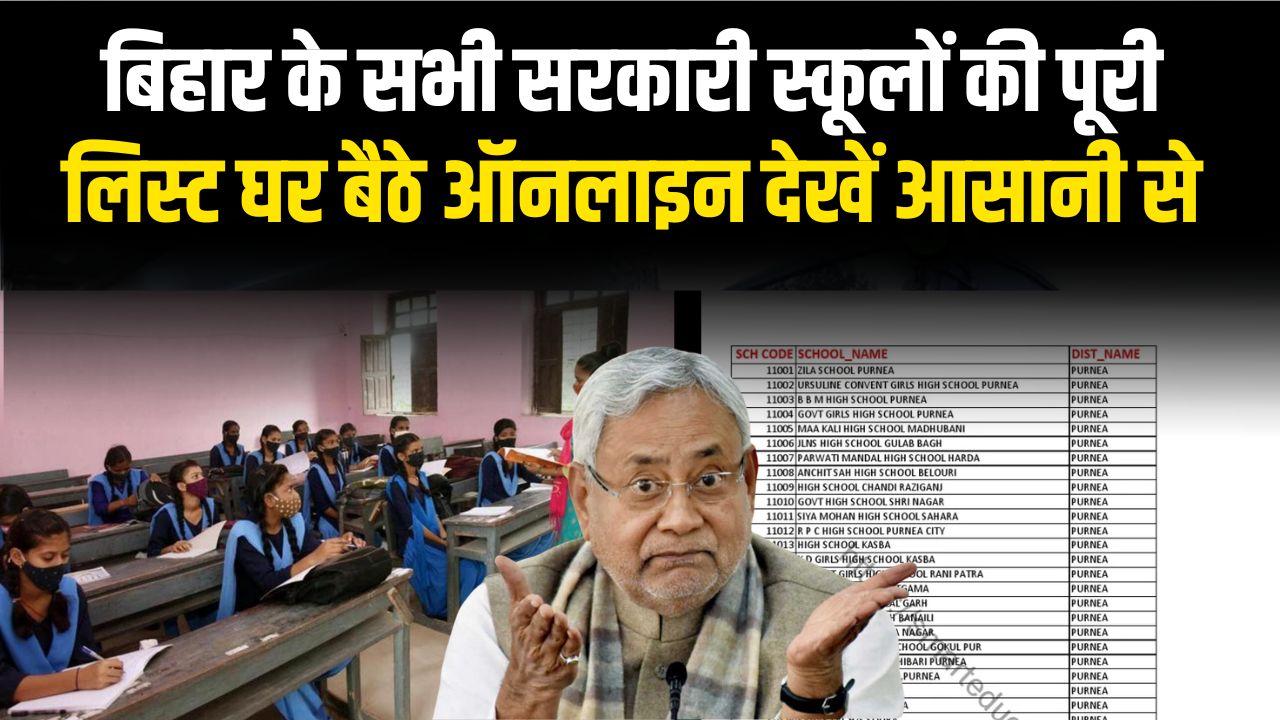 Easily see the complete list of all government schools of Bihar online sitting at home.
